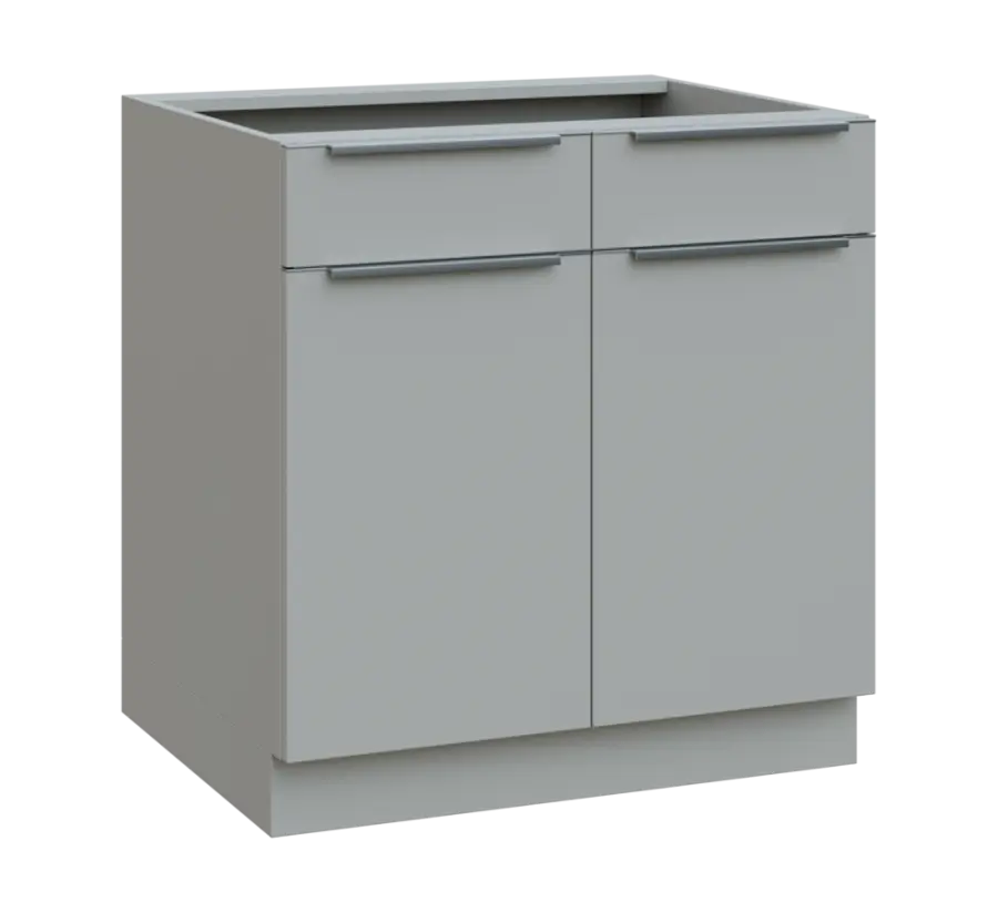 SIS - 8DZ2 spodní skříňka, 2-dveřová, 2-zásuvková, 870x800x600, šedá